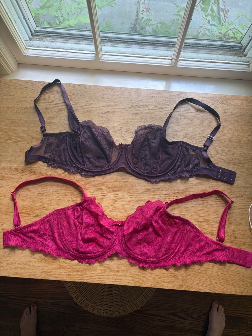 2 Bras Purple and Pink Lace